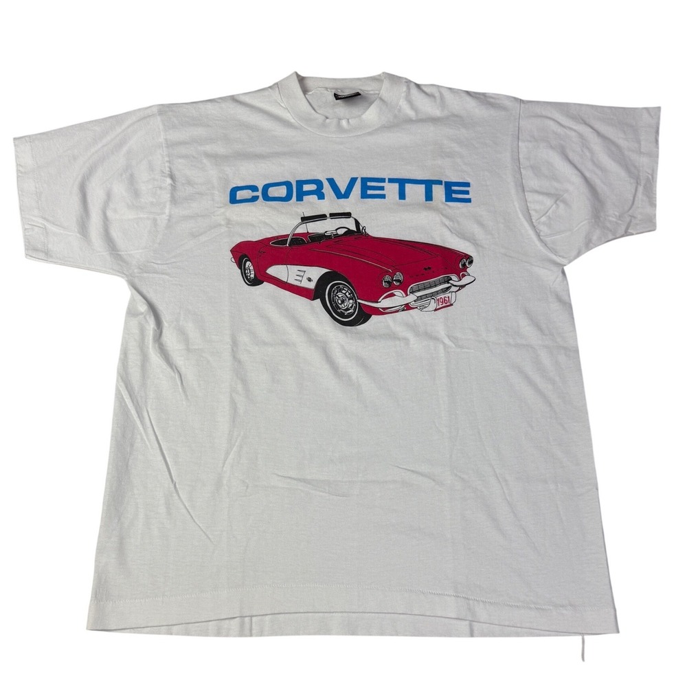 Vintage Screen‎ Stars Best Corvette 1961 Single Stitch T-Shirt XL White USA
